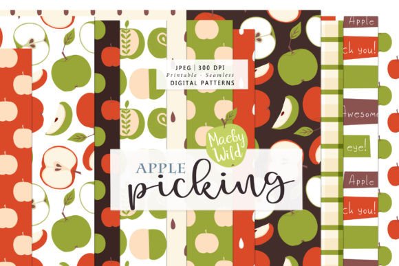 Apple Harvest, Retro 60s & 70s Patterns: Seamless Digital Papers for Real-World Creative Workflows