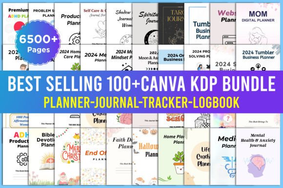 Best Selling 100 Canva KDP Bundle: Your All-in-One Creative Launchpad for Print-on-Demand Success