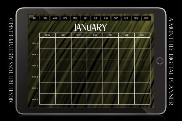 Khaki Digital Monthly Calendar Planner: Minimalist Retro Elegance for Modern Digital Planning