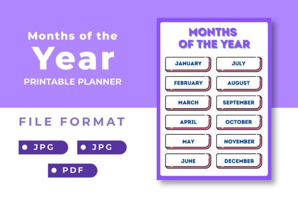 Months of the Year Printable Poster